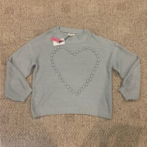 ANDREE BY UNIT Light Blue Heart Sweater
